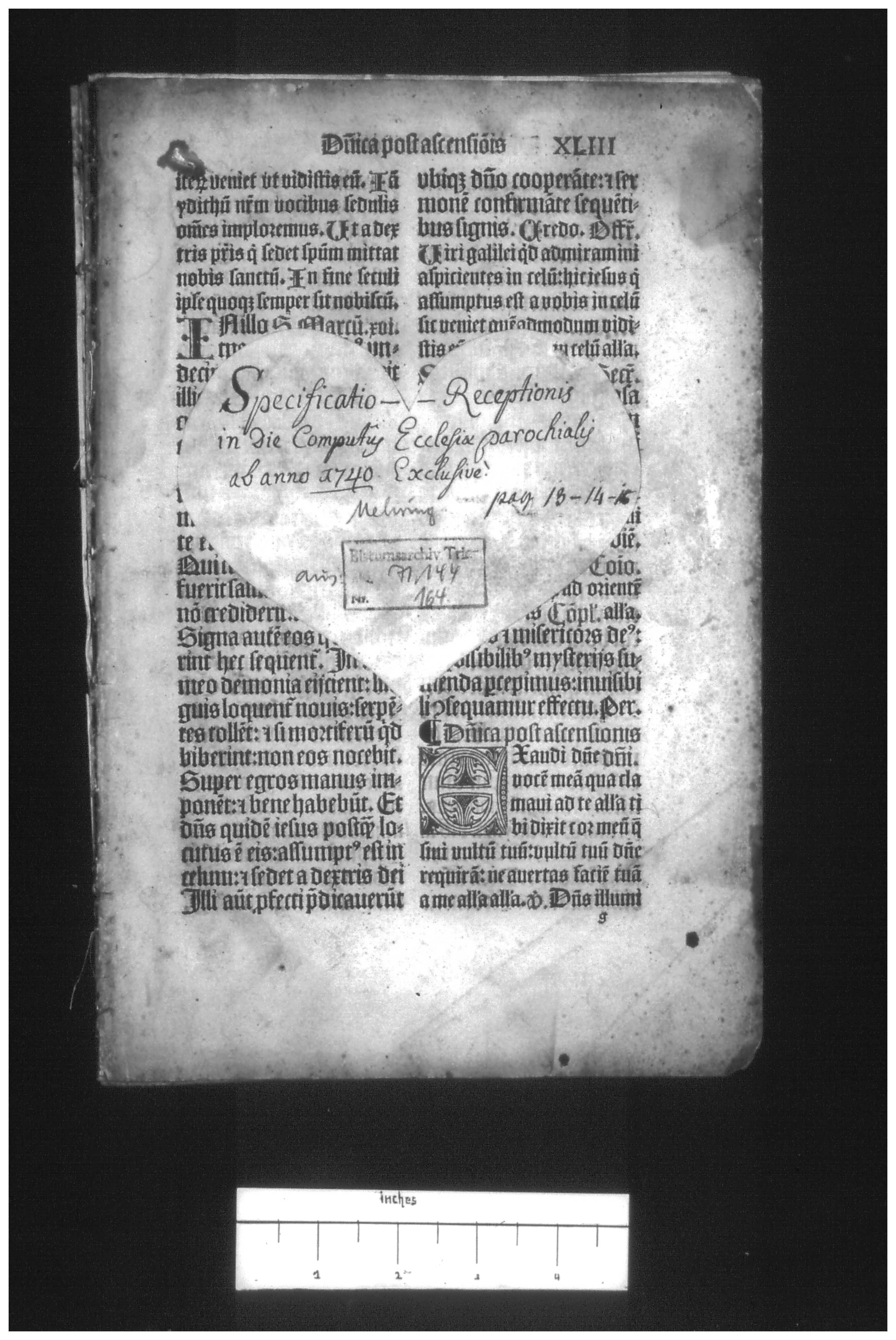 Microfilm of the 16th-c. Trier Missal, Bistumsarchiv, Trier